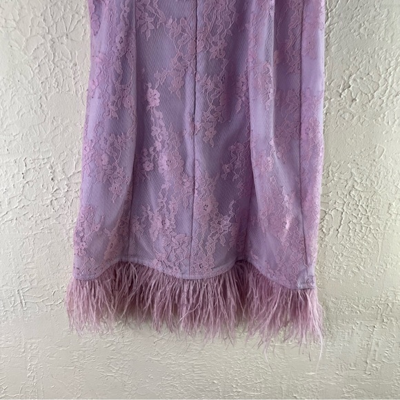 Lovers + Friends Judy Feather Trim Mini Dress in Lilac Purple - Picture 10 of 13